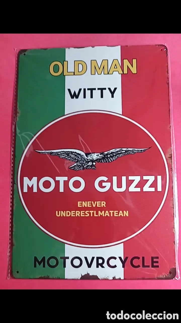 Nuevo: Cartel Met&aacute;lico Moto Guzzi