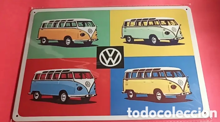 Nuevo: Cartel Met&aacute;lico Volkswagen Cl&aacute;sico