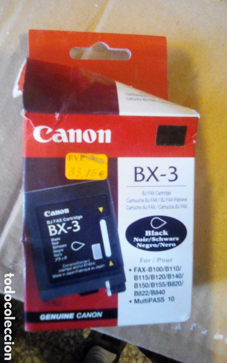 Nuevo: Cartucho black impresora Canon BX-3. BJ Fax. B100, B110, B115, B120, B140, B150, B155, B820, B822, B