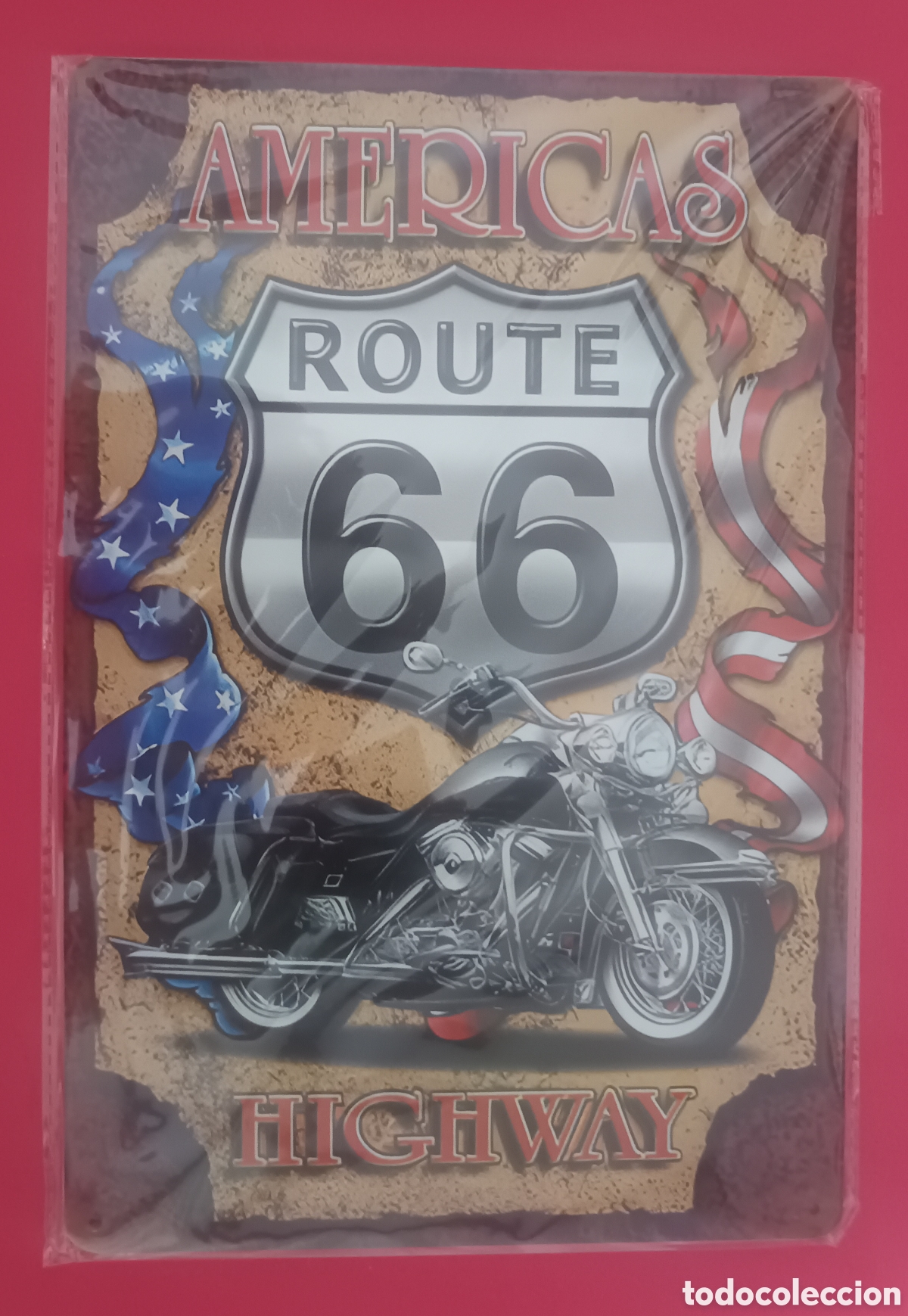 Nuevo: Cartel Met&aacute;lico Route 66