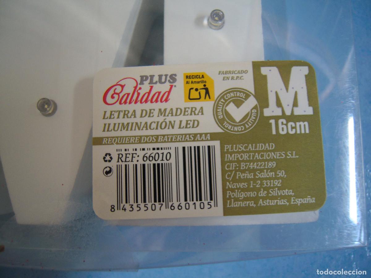 Nuevo: Letra M de madera con iluminaci&oacute;n led - Foto 2