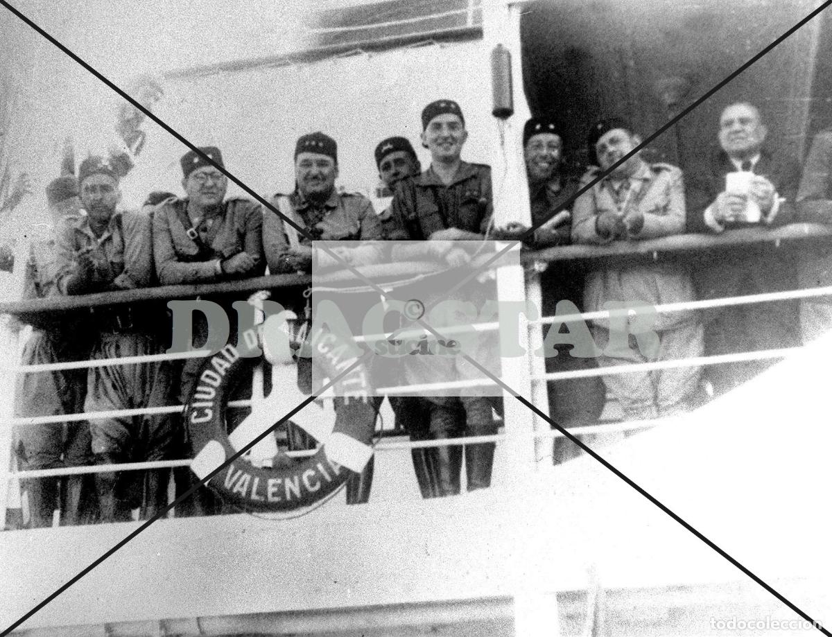 Nuevo: LA GUERRA DE ESPA&Ntilde;A EN AFRICA, OFICIALES EN BARCO CIUDAD DE ALICANTE VALENCIA MELILLA TD 82