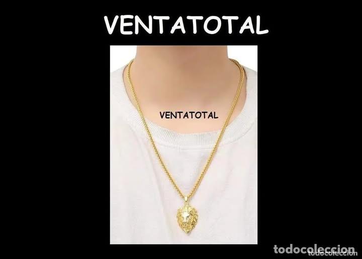 Neu: CADENA CORDON CON COLGANTE DE CABEZA DE LEON ES DE ORO DE 22KILATES LAMINADO LEER DENTRO DESCRIPCION