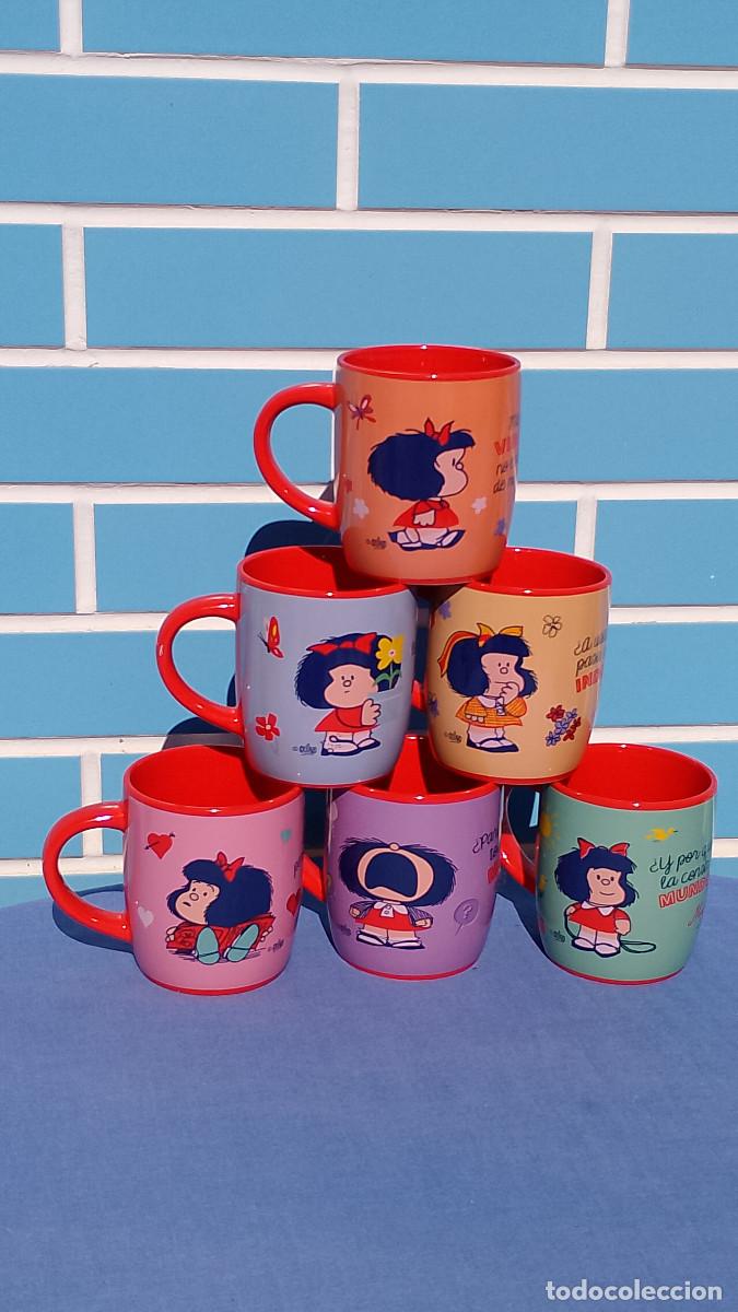 Nuevo: Colecci&oacute;n completa de 6 tazas de Mafalda promocionales chocolate Nestl&eacute;
