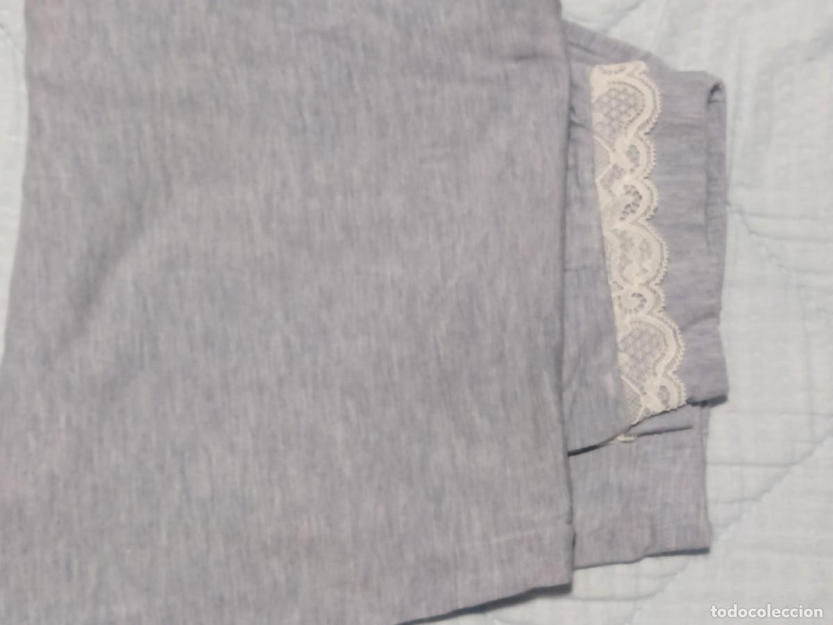 Nuevo: Pantalones INTISSIMI DE CACHEMIR y ENCAJE TIPO MALLA DULCES AZUL CELESTE A ESTRENAR