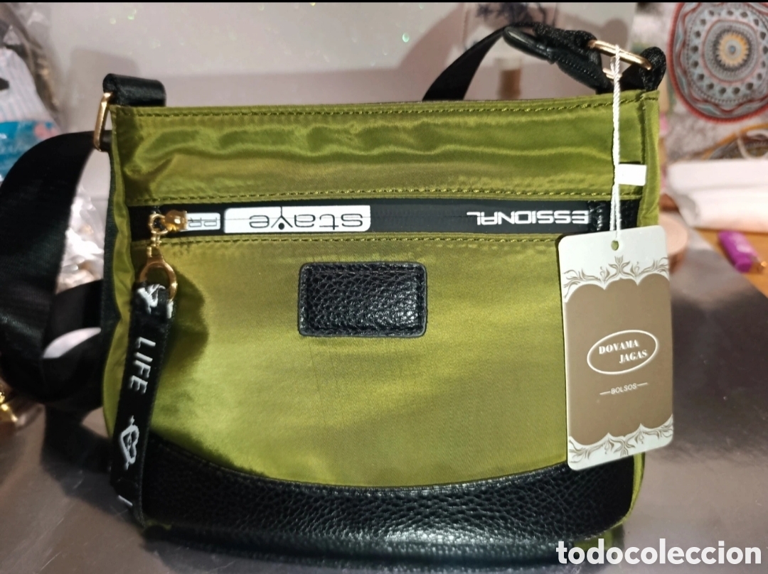 Nuevo: Bolso hombro Life Style Dovama Jagas verde y negro