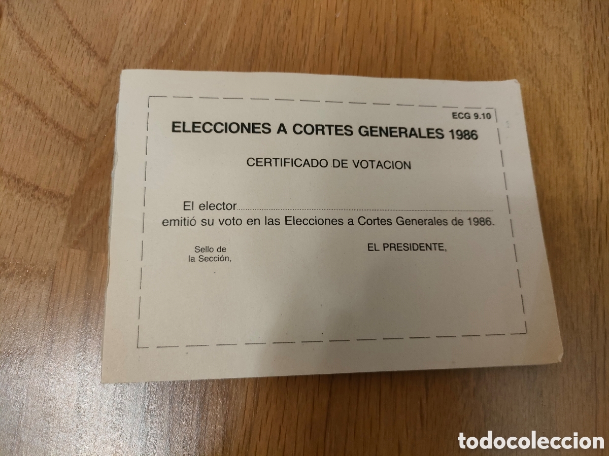 Nuevo: CERTIFICADOS VOTACIONES ELECCIONES GENERALES 1986
