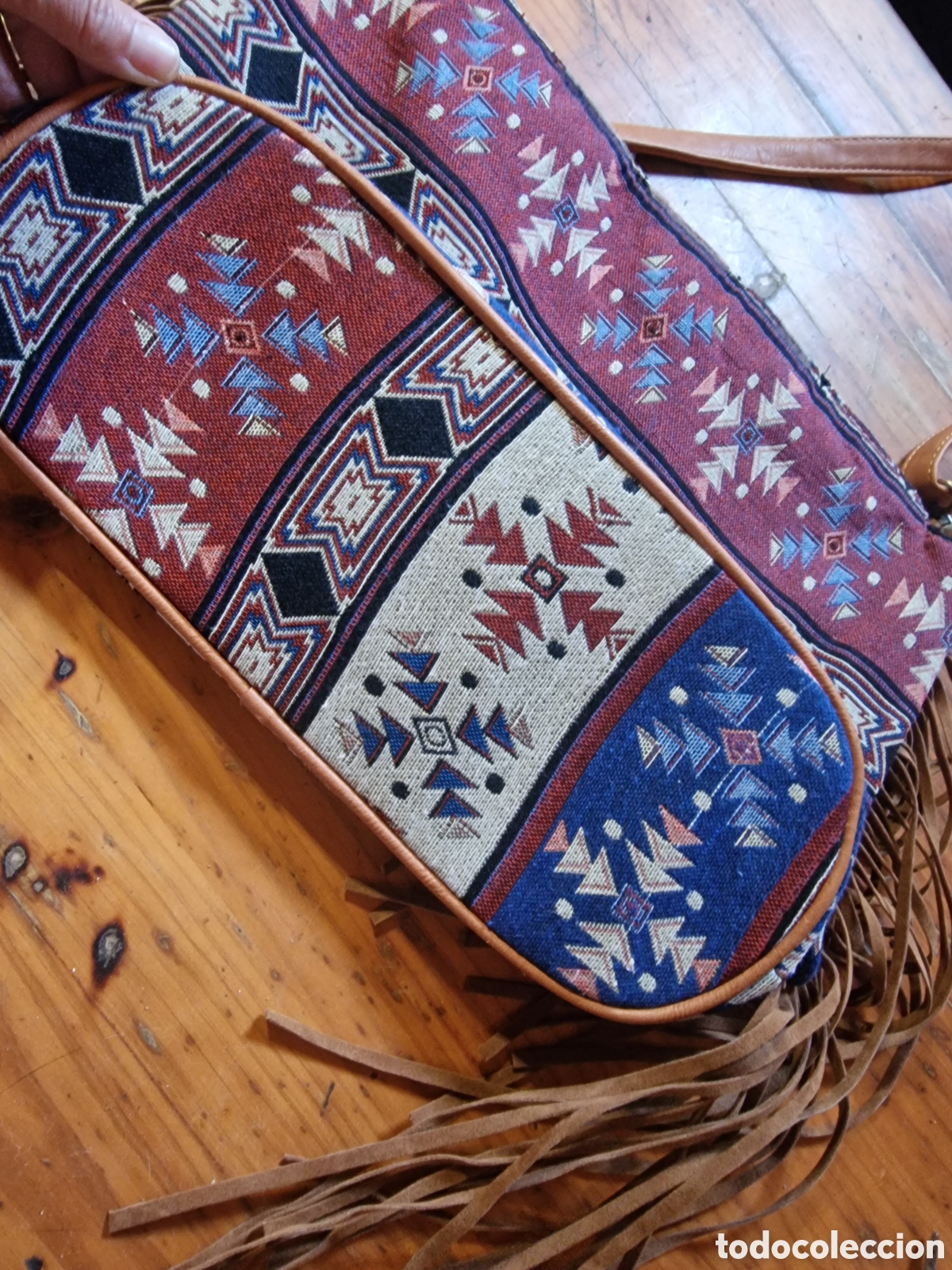 Nuevo: Bonito bolso de tela,marca msk,con flecos - Foto 2