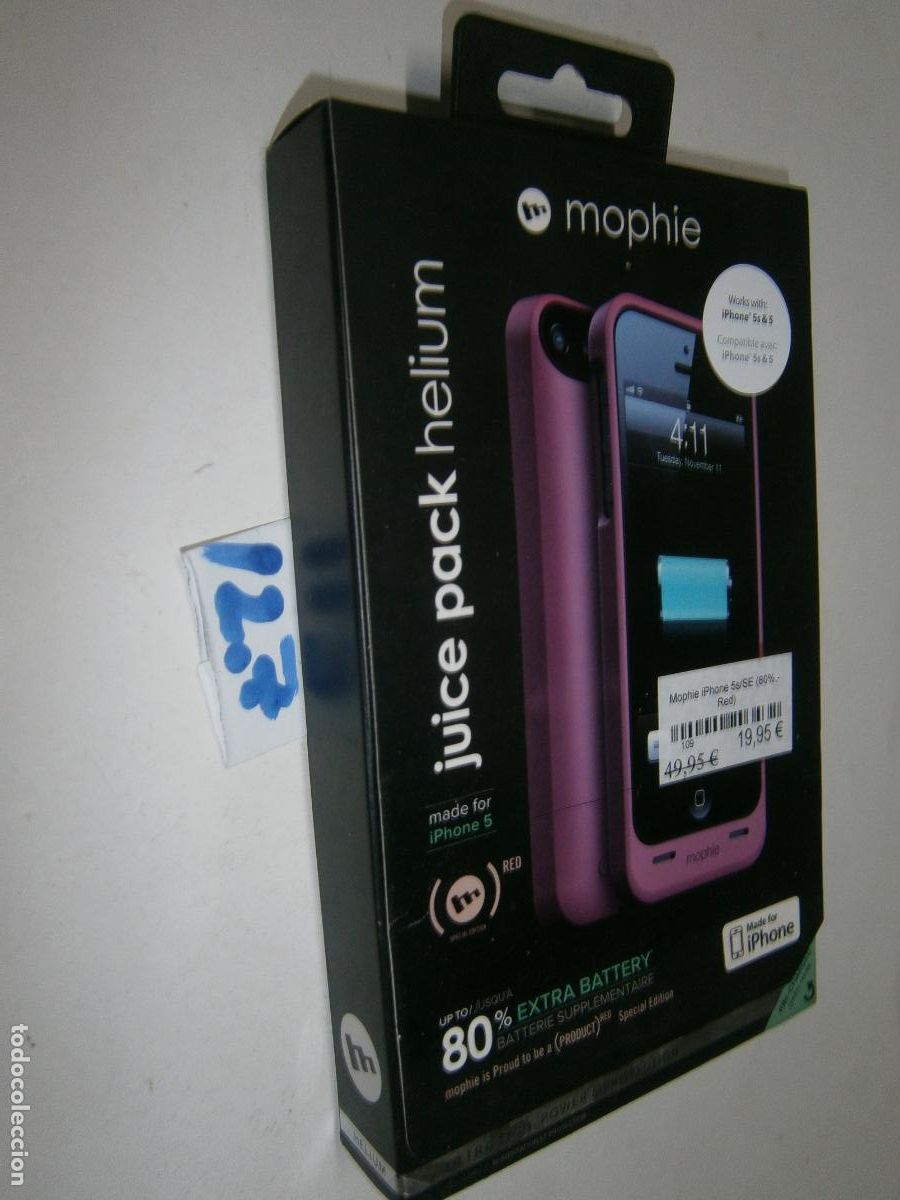 Nuevo: FUNDA PARA TELEFONO MOVIL CON BATERIA EXTERNA VINTAGE PARA IPHONE NUEVA EN SU CAJA SIN USAR