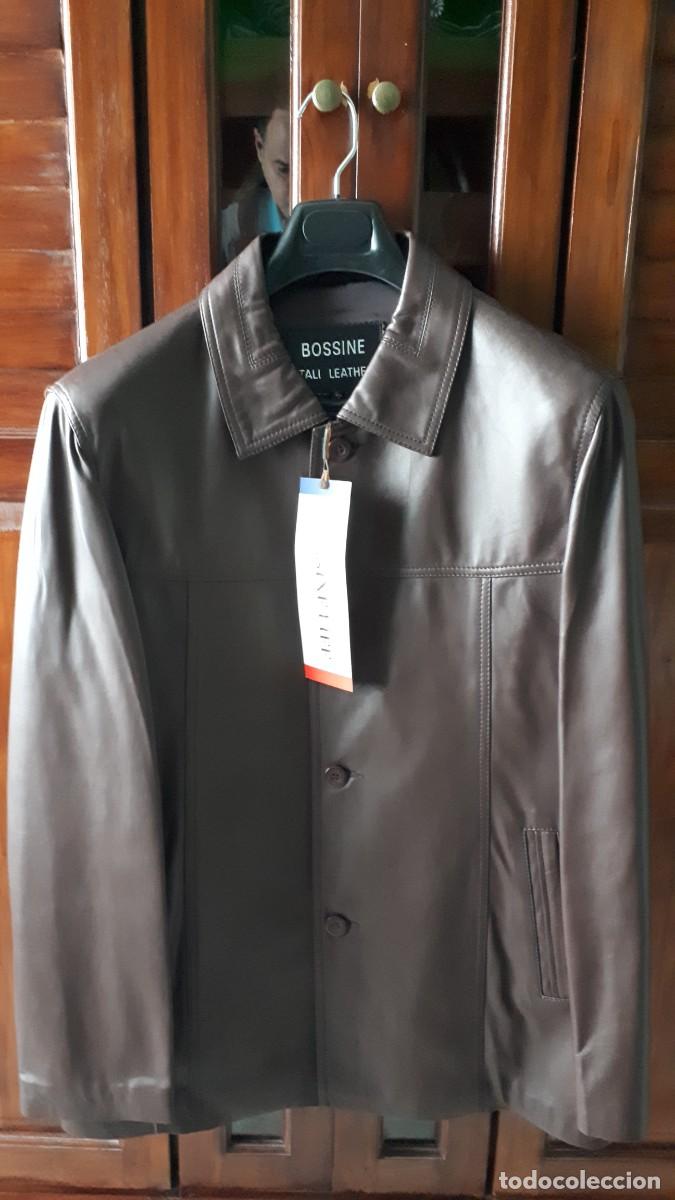 Nuevo: CHAQUET&Oacute;N CUERO BOSSINE LIFE - TALLA 54 - XL - NUEVO, A ESTRENAR.