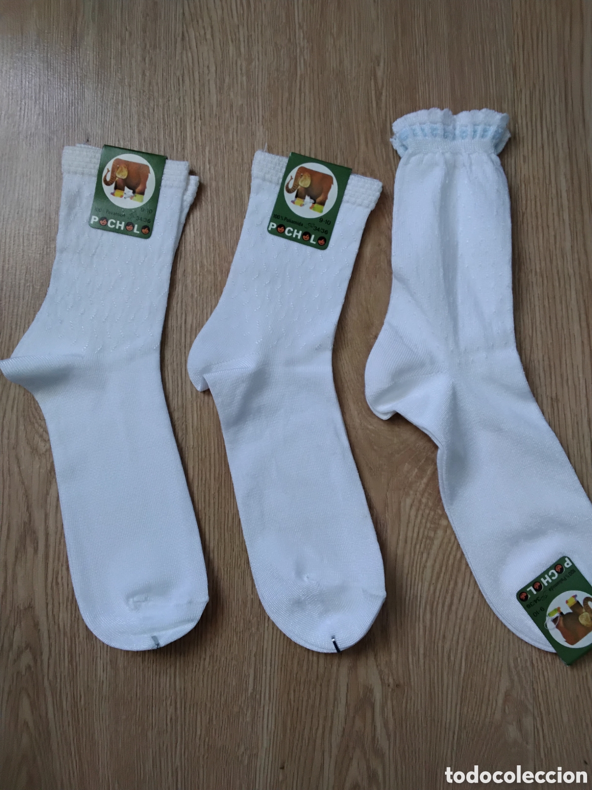 Nuevo: Lote 3 Pares de Calcetines Blancos Ni&ntilde;a Pocholo