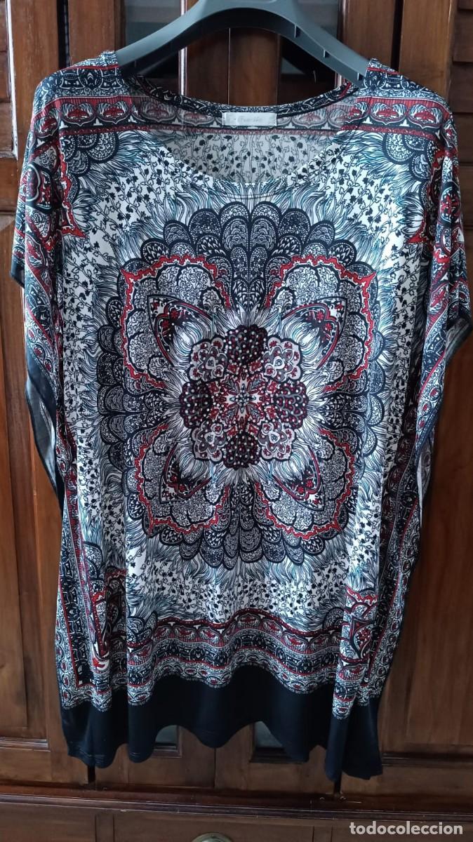 Nuevo: CAMISETA SE&Ntilde;ORA ESTAMPADA CON ADORNO DE BRILLANTES - FRA ITA - TALLA &Uacute;NICA.
