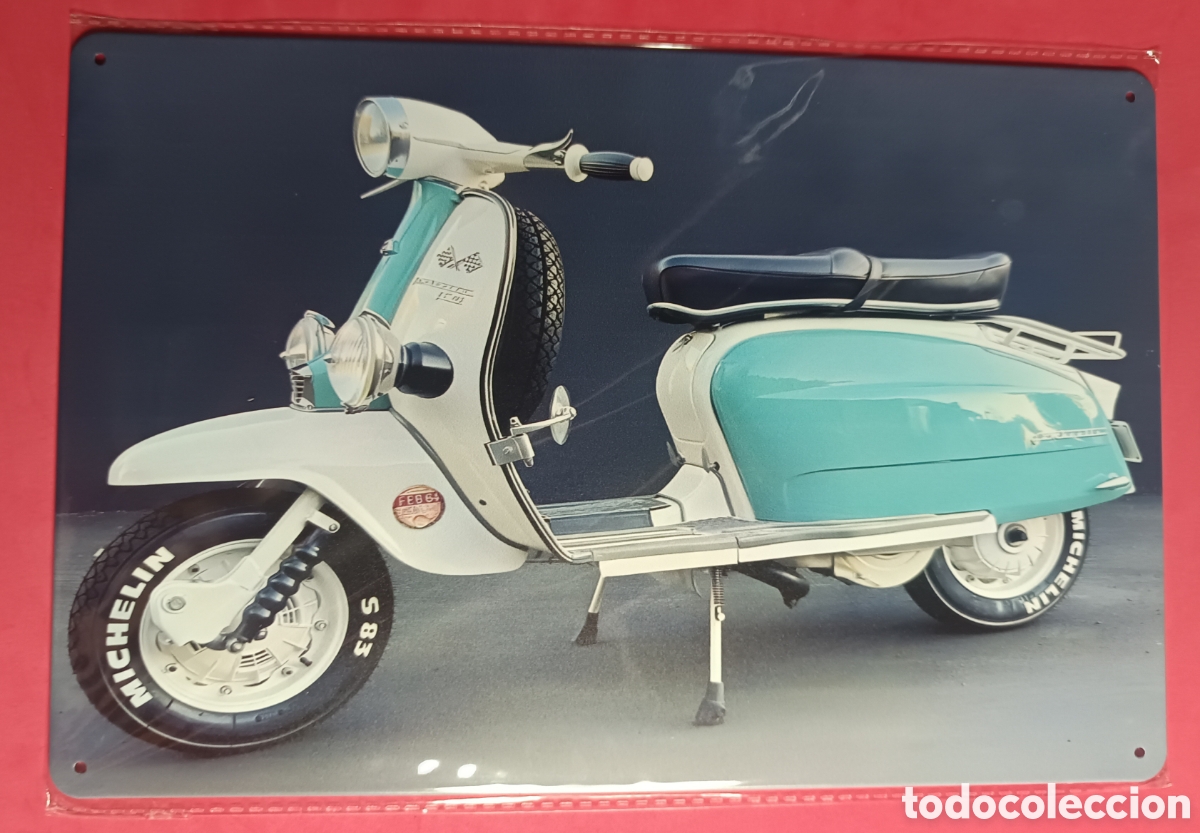 Nuevo: Cartel Met&aacute;lico Scooter Vintage
