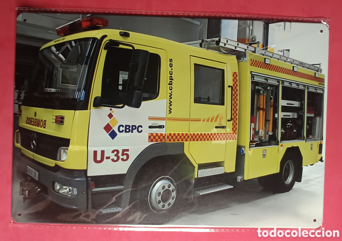 Nuevo: Cartel Met&aacute;lico Bomberos U-35