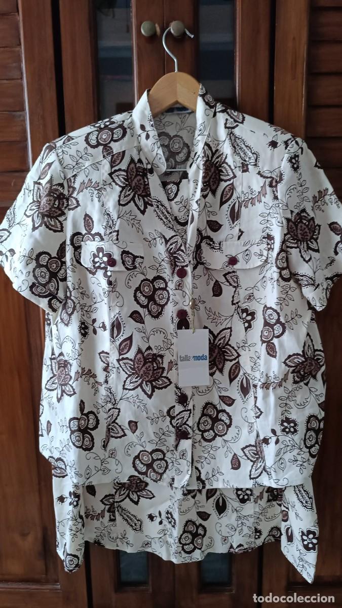 Nuevo: CONJUNTO BLUSA FALDA SE&Ntilde;ORA LINO - EL CORTE INGL&Eacute;S - TALLA 50