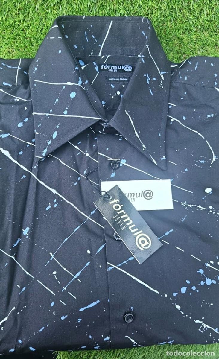 Nuevo: Camisa Negra Estampada F&oacute;rmula Joven Talla L. 5