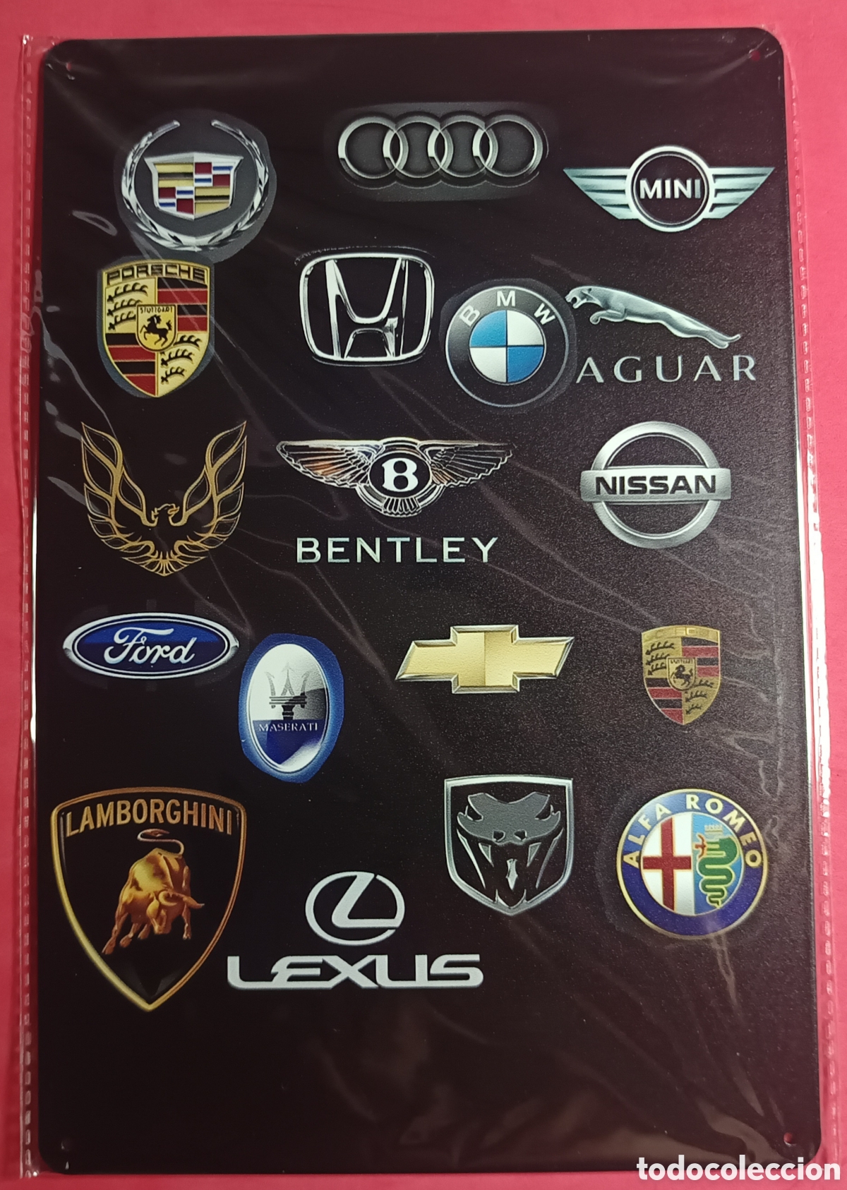 Nuevo: Cartel Met&aacute;lico Coches Marcas Varias