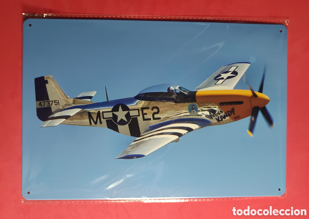 Nuevo: Cartel Met&aacute;lico Avi&oacute;n P-51 Mustang