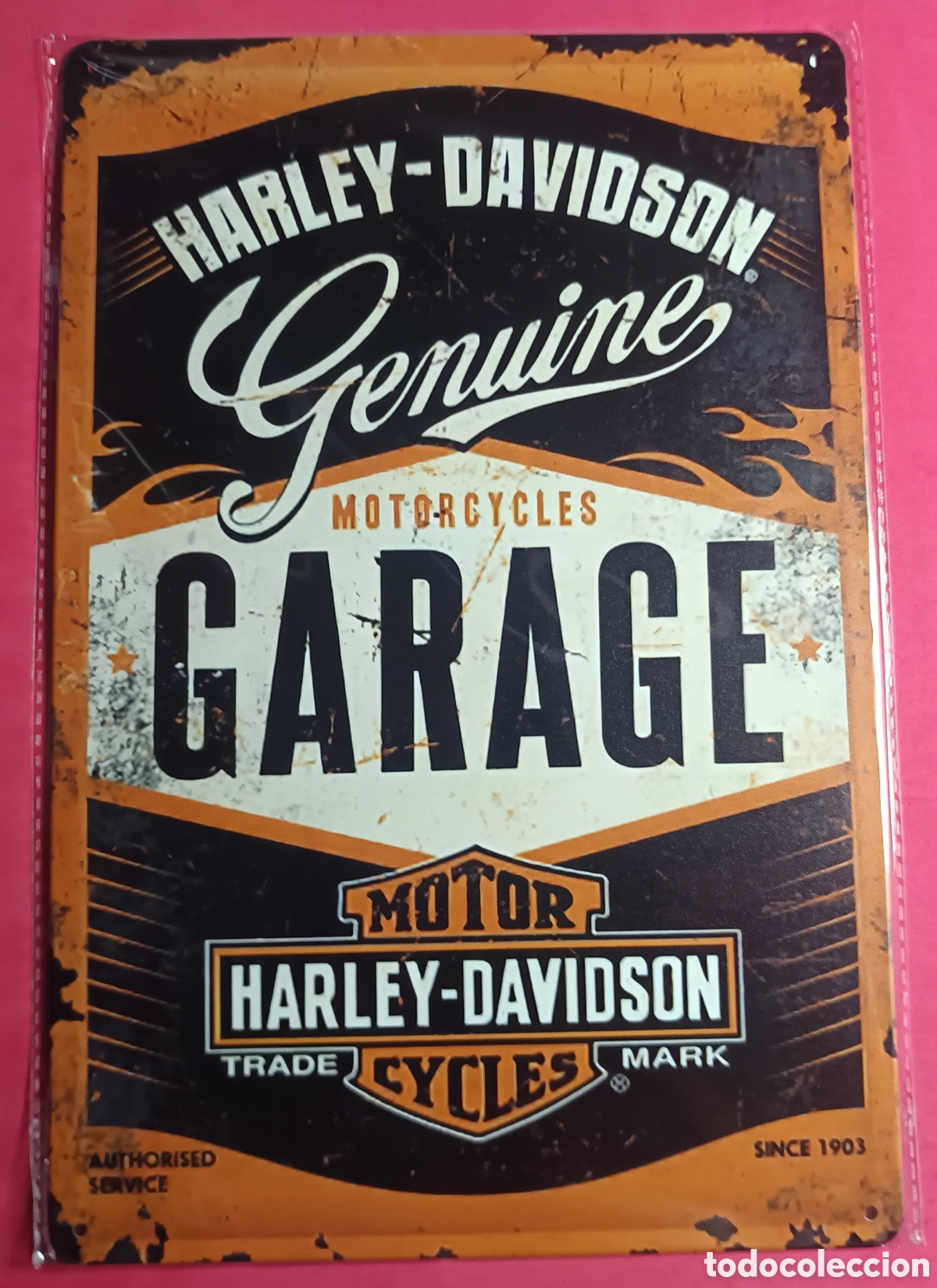Nuevo: Cartel Met&aacute;lico Harley-Davidson Garage