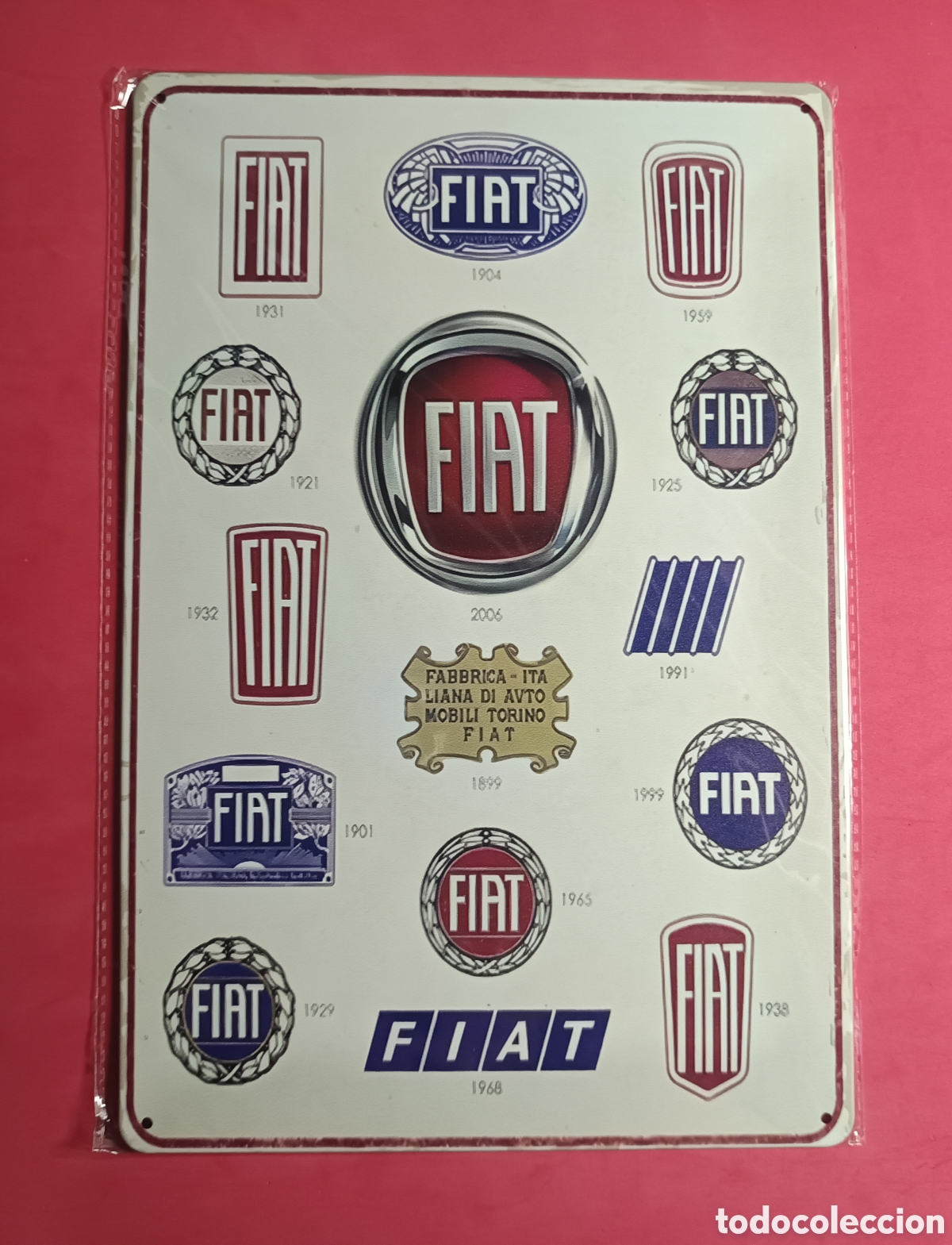Neuf: Cartel Met&aacute;lico Fiat Varios Logos
