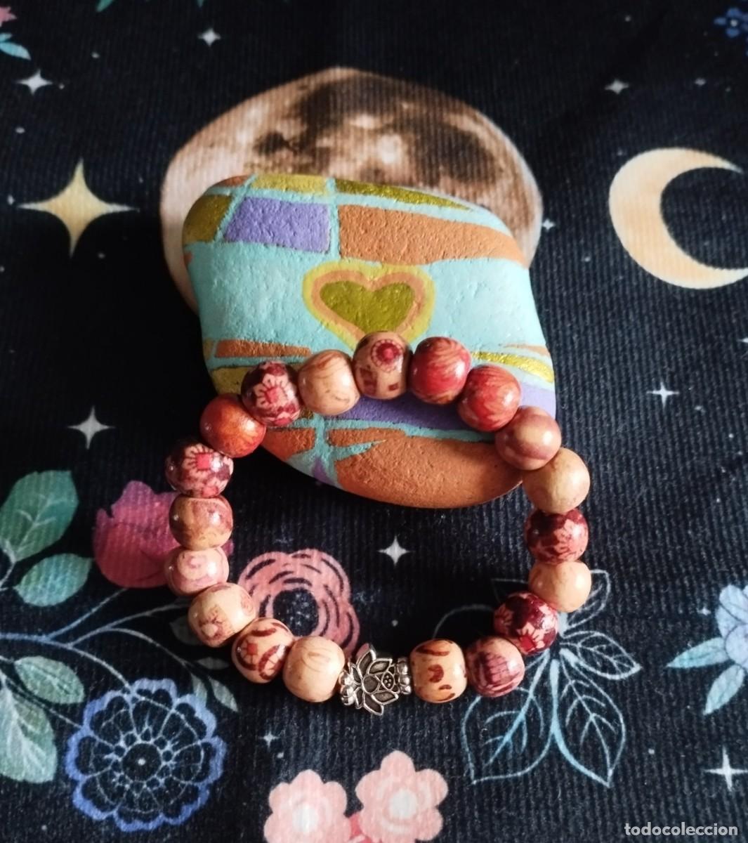 Nuevo: Pulsera &rdquo;Flor de loto&rdquo;, pulsera de madera