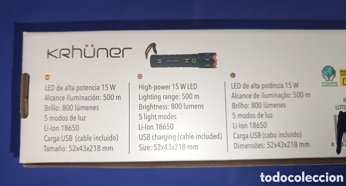 Nuevo: Linterna LED Recargable Krhuner - Foto 6