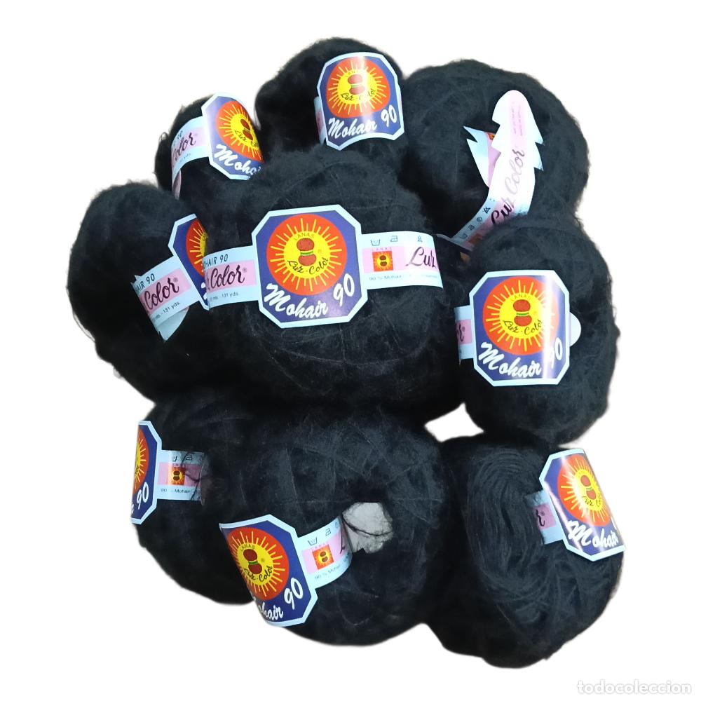 Nuevo: Lote 10 ovillos Mohair Poliamida negros