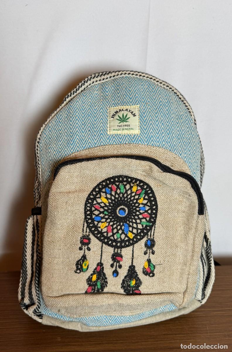 Nuevo: Mochila Peque&ntilde;a de C&aacute;&ntilde;amo del Himalaya - Dise&ntilde;o de Atrapasue&ntilde;os/ Mini Himalayan Hemp Backpack