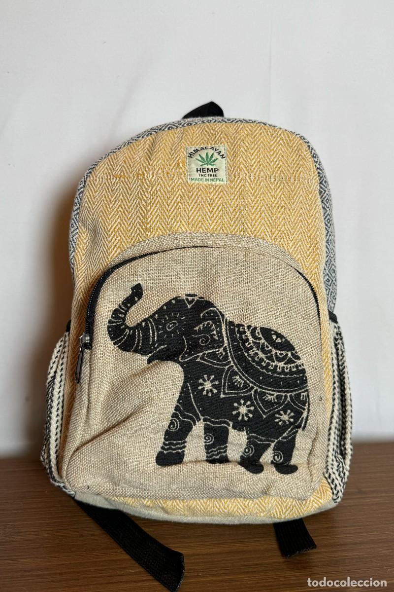 Nuevo: Mochila C&aacute;&ntilde;amo Himalaya Elefante Amarillo / Mini Himalayan Hemp Elephant Backpack
