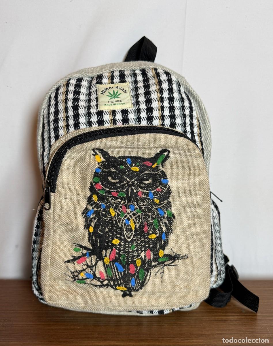 Nuevo: Mochila C&aacute;&ntilde;amo Himalaya B&uacute;ho Multicolor Nepal / Mini Himalayan Hemp Owl Backpack Nepal