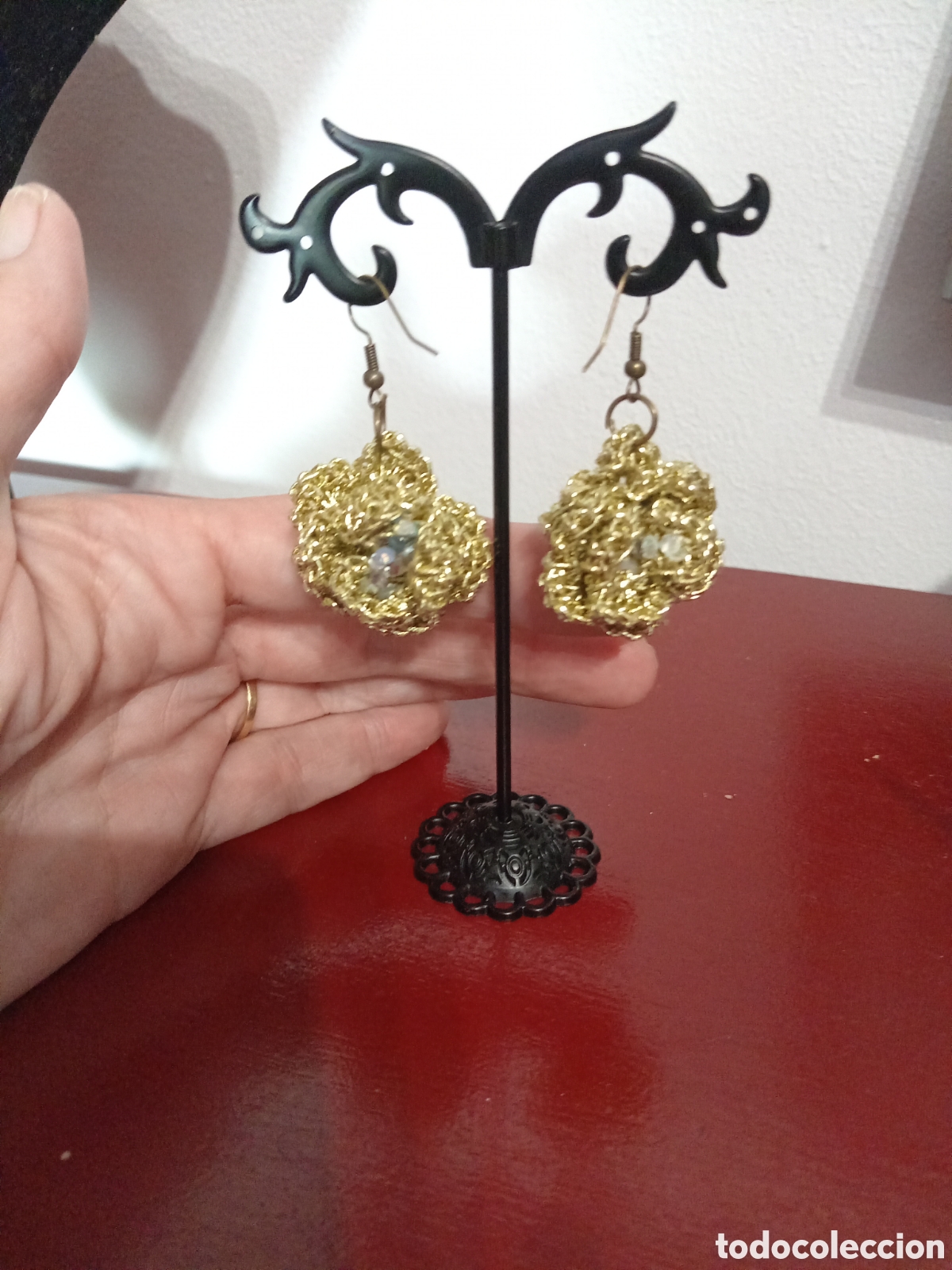 Nuevo: Pendientes de crochet dorados - Foto 7