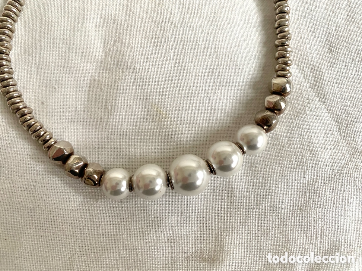 Nuevo: Collar de zamak y perlas uno de 50 - Foto 3