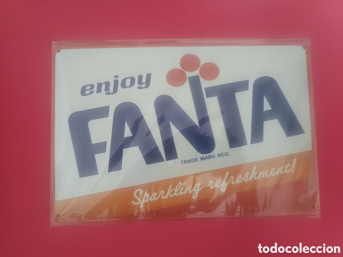 Nuevo: Cartel Met&aacute;lico Fanta Vintage
