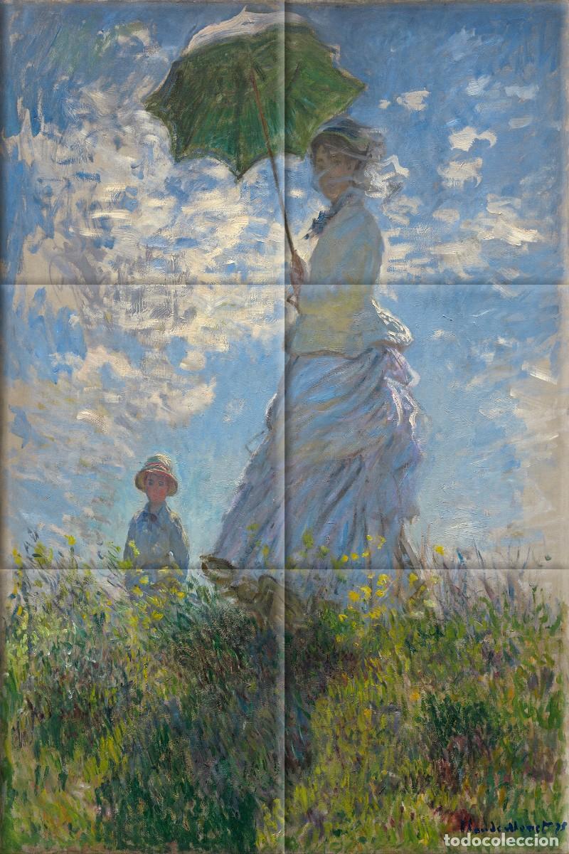 Nuovo: Claude Monet - Woman with a Parasol &ndash; Madame Monet and Her Son - 6 Azulejos