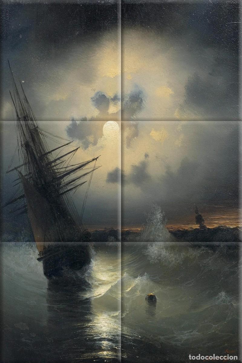 New: Ivan Aivazovsky - A Sailing Ship on a High Sea by Moonlight - 6 Azulejos