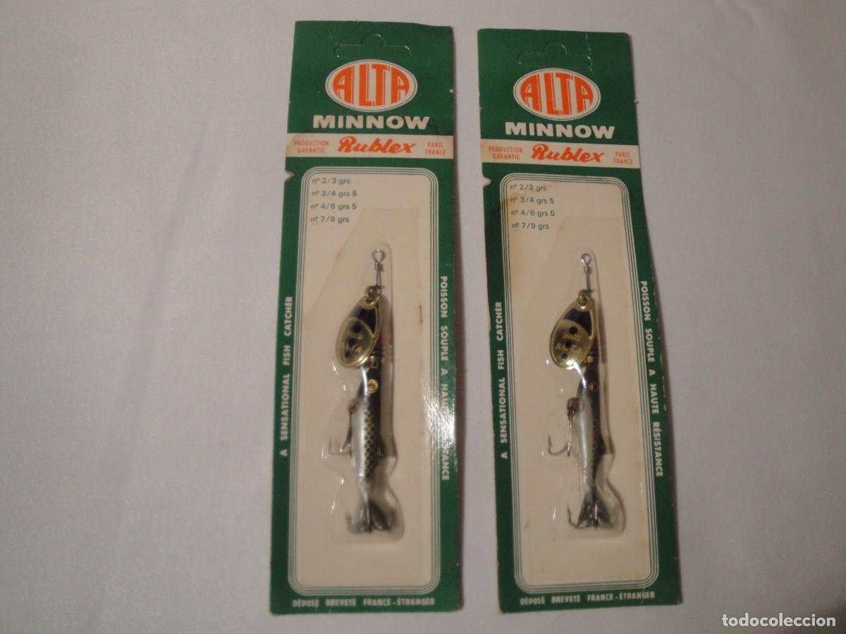 Novo: 2 Cucharillas giratorias de pesca, marca Rublex, 7 cm. Nuevas.