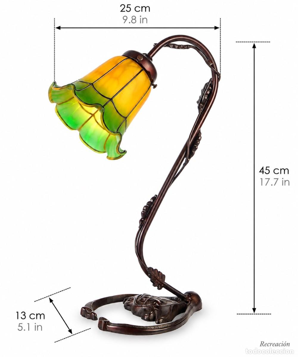 Nuevo: L&aacute;mpara con forma de flor y tulipa emplomada. - Foto 8