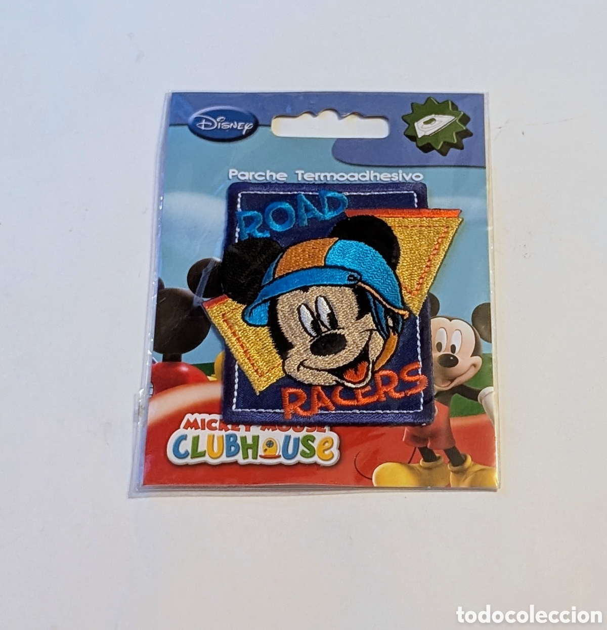 Nuevo: Parche Termoadhesivo sin abrir Mickey Mouse. Road Racers. Disney