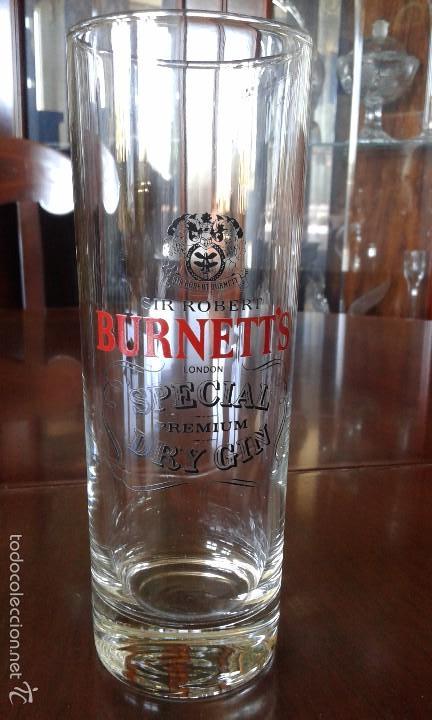 Otras botellas y bebidas antiguas de colecci&oacute;n: Vaso tubo ginebra Burnett's