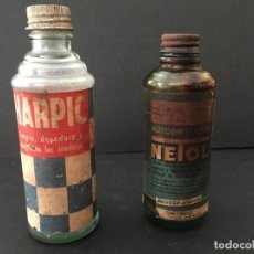 Otras Botellas y Bebidas Antiguas de colección: LOTE DE 2 BOTELLAS (NETOL Y HARPIC) AUTOBRILLANTE LIMPIA METALES Y DESINFECTANTE PARA INODOROS