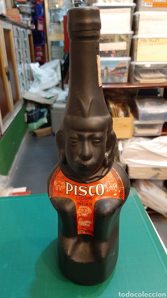 Collecting other Bottles and Drinks: LICOR PISCO INCAS 33 VACIA 4 PESETAS COLECCIONISMO COLISEVM
