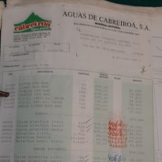Otras Botellas y Bebidas Antiguas de colección: AGUAS CABREIROA VERIN ORENSE FACTURA 1992. Lote 266263383