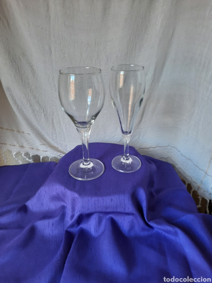 Collectionnisme d'Autres Bouteilles et Boissons : Copa de cava y copa de vino lote.