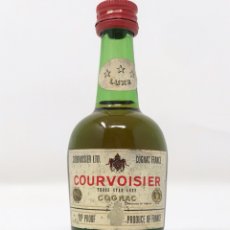 Otras Botellas y Bebidas Antiguas de colección: COGNAC COURVOISIER 3 ETOILES DE LOS AÑOS 70, DE 3CL, MINIATURA/BOTELLÍN