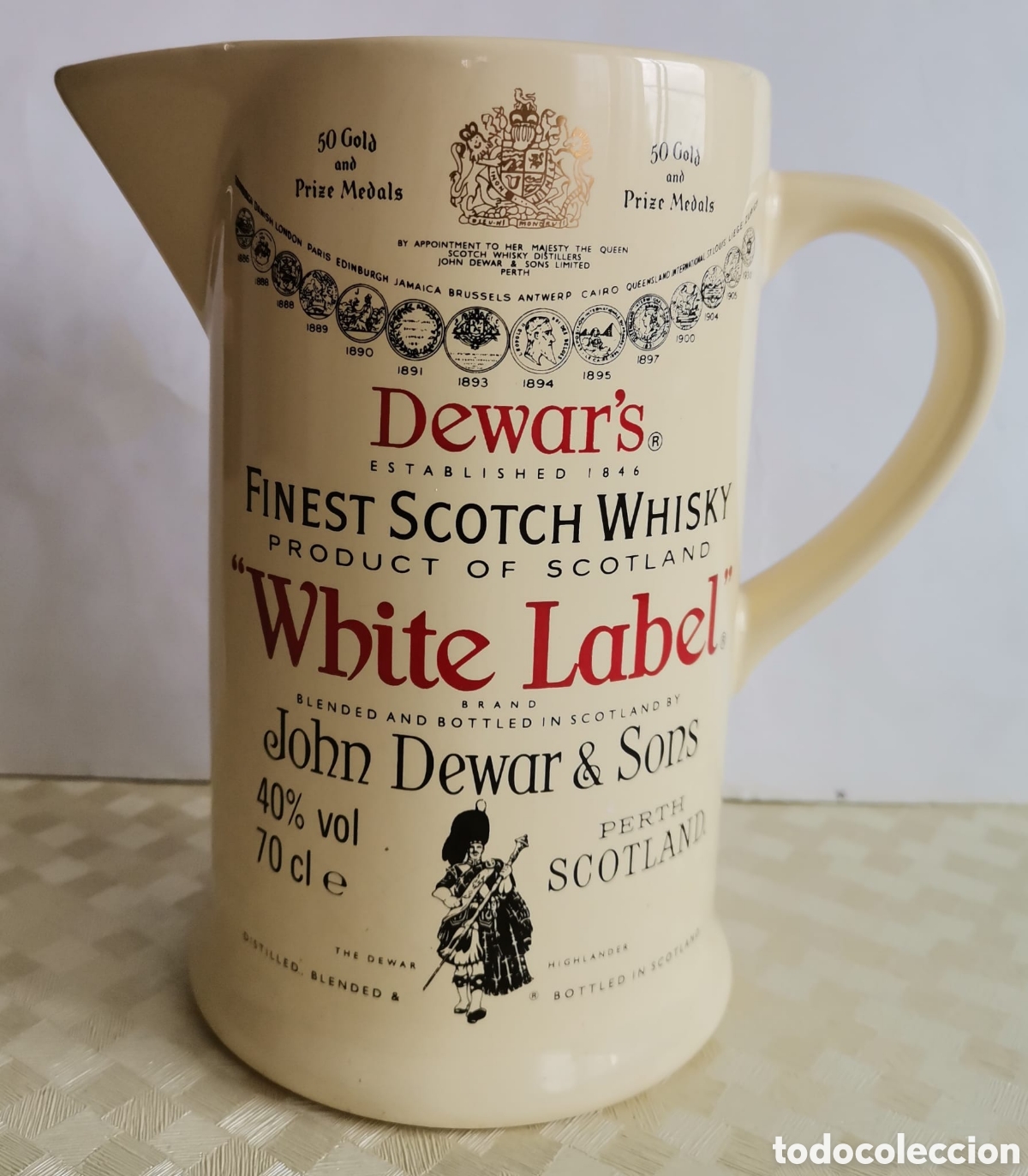 Collectionnisme d'Autres Bouteilles et Boissons : Jarra cer&aacute;mica WHISKY WHITE LABEL marca WAECHTERSBACH GERMANY