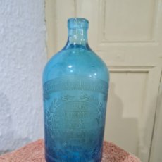 Otras Botellas y Bebidas Antiguas de colección: ANTIGUA BOTELLA DE SIFÓN AZUL