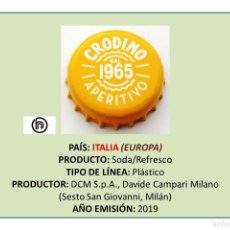Otras Botellas y Bebidas Antiguas de colección: TAPON CORONA CAPSULA CHAPA SODA/REFRESCO CRODINO APERITIVO (ITALIA)