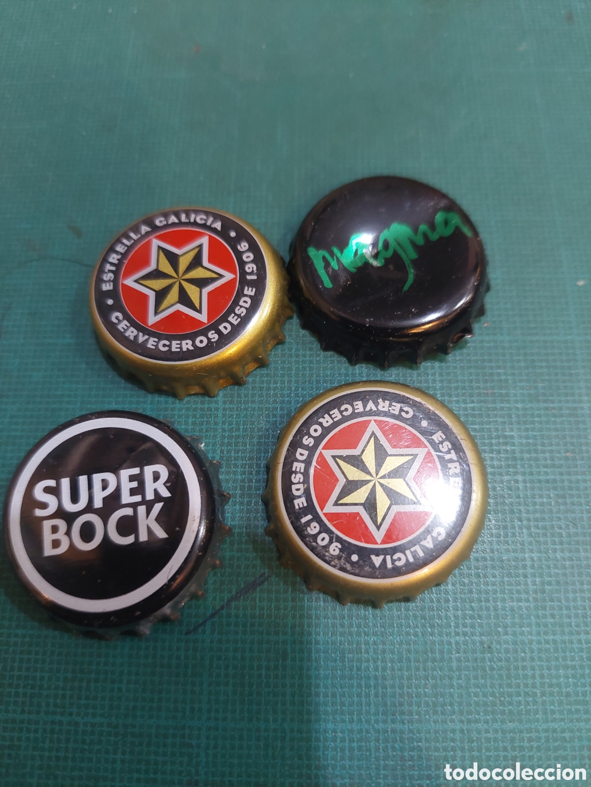 Collecting other Bottles and Drinks: Chapas estrella Galicia, súper boca,agua magna