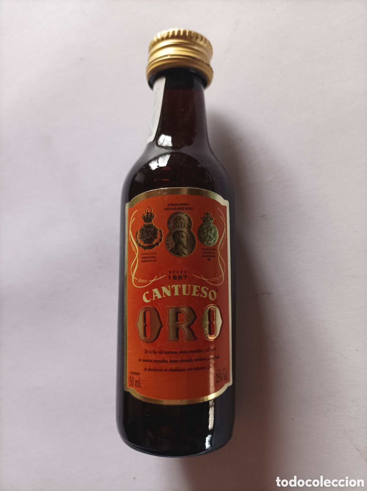 Otras Botellas y Bebidas Antiguas de colecci&oacute;n: CANTUESO ORO. BOTELLIN. IMPECABLE.