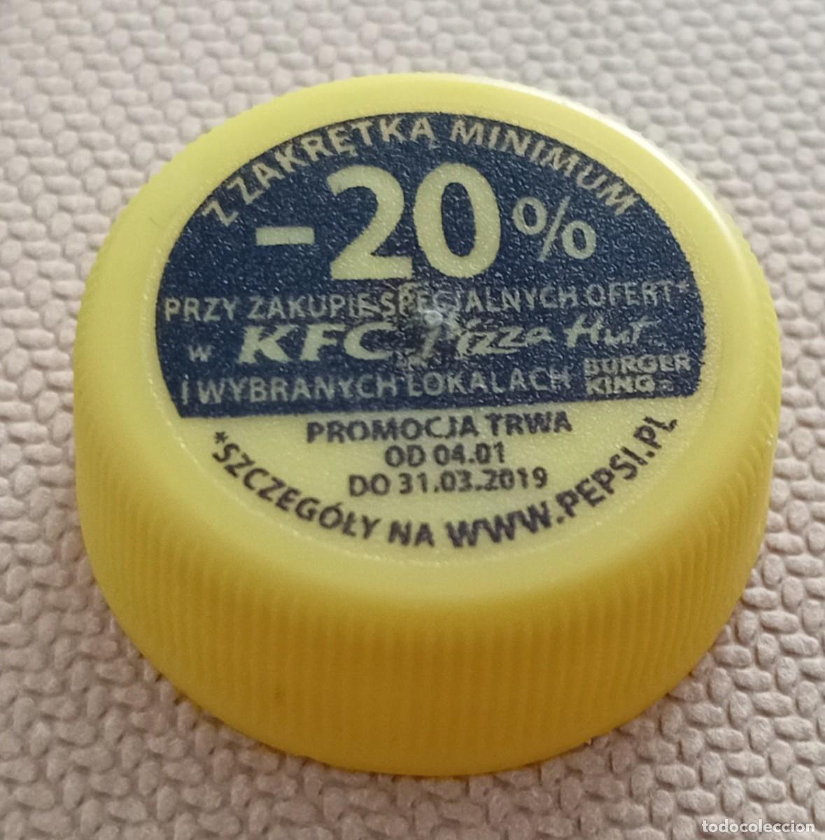Collezionismo di Altre Bottiglie e Bevande: PEDIDO m&iacute;nimo 5 Euros tap&oacute;n rosca pl&aacute;stico Pepsi Polonia Pizza H, KFC y B. king LIMITED edition